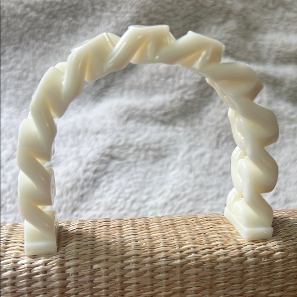 d’margeaux New York Tan and Cream Mini Bag Purse with Basket-Weave Design - Picture 14 of 15